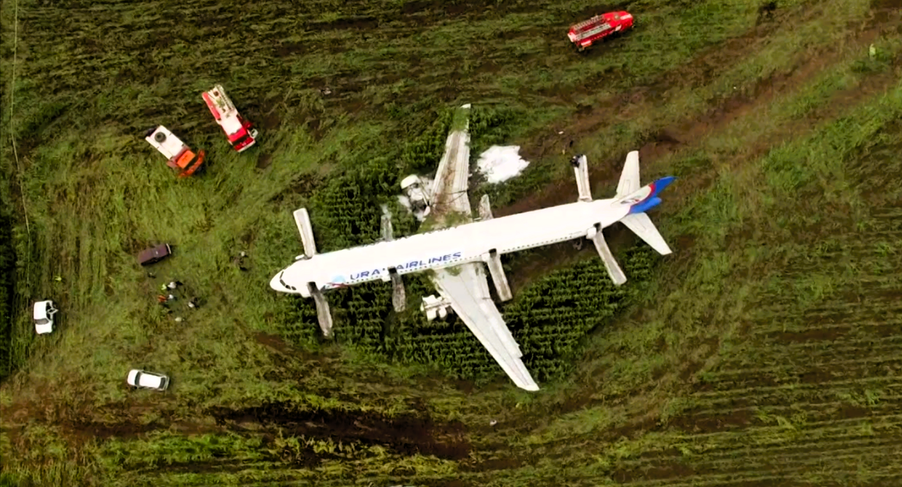 Einfach unglaublich! Vollbesetzte Airbus geht der Sprit aus - Notlandung in einem Weizenfeld!